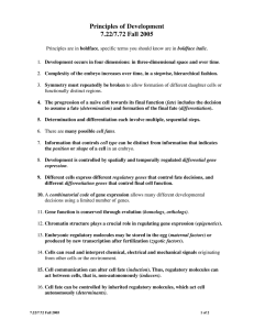 Principles of Development 7.22/7.72 Fall 2005