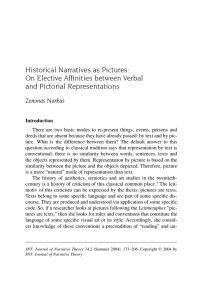 Historical Narratives as Pictures: On Elective Affinities between Verbal and Pictorial Representations
