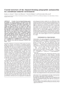 Crystal structure of the channel-forming polypeptide antiamoebin in a membrane-mimetic environment I