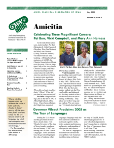 Amicitia Celebrating Three Magnificent Careers: