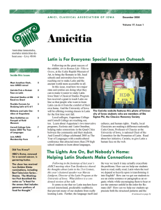 Amicitia Latin is For Everyone: Special Issue on Outreach