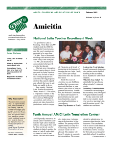 Amicitia National Latin Teacher Recruitment Week