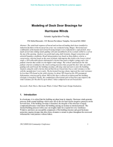 Modeling of Dock Door Bracings for Hurricane Winds Artemis Agelaridou-Twohig