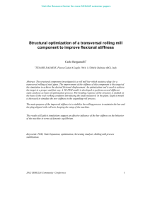 Structural optimization of a transversal rolling mill  Carlo Bergamelli