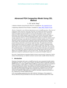 Advanced FEA Compaction Model Using CEL Method L. Chi and M. Zhang