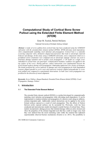 Computational Study of Cortical Bone Screw (XFEM) Emer M. Feerick, Patrick McGarry