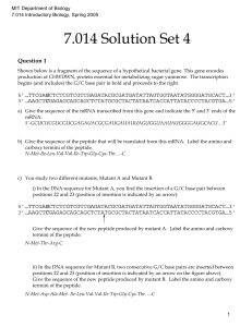 7.014 Solution Set 4 Question 1