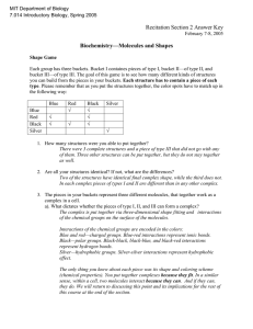 Recitation Section 2 Answer Key Biochemistry—Molecules and Shapes