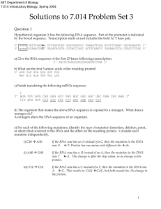 Solutions to 7.014 Problem Set 3 Question 1