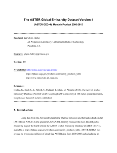 The ASTER Global Emissivity Dataset Version 4