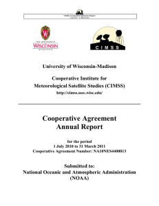 Cooperative Agreement Annual Report  University of Wisconsin-Madison