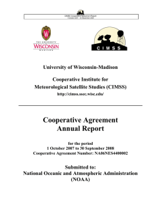 Cooperative Agreement Annual Report  University of Wisconsin-Madison