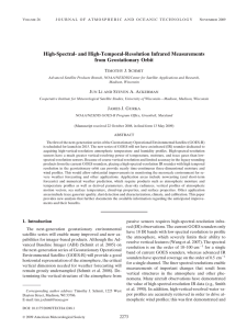 High-Spectral- and High-Temporal-Resolution Infrared Measurements from Geostationary Orbit T J. S
