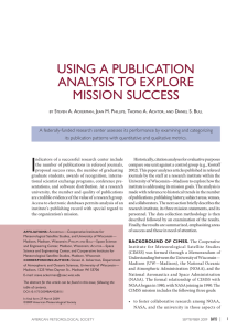 USING A PUBLICATION ANALYSIS TO EXPLORE MISSION SUCCESS