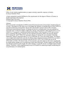 Effect of oral creatine supplementation on upper extremity anaerobic response... by Karyn Hamilton Ward