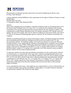 Phytoextraction of selenium and other metals from soil used for... by Shane Allen Matolyak