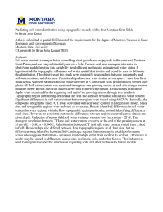 Predicting soil water distribution using topographic models within four Montana... by Brian John Kozar