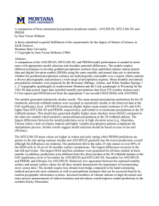 A comparison of three automated precipitation simulation models : ANUSPLIN,... PRISM by Sara Teresa Stillman