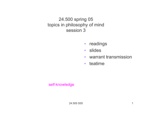 24.500 spring 05 topics in philosophy of mind session 3 readings