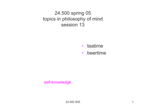 24.500 spring 05 topics in philosophy of mind session 13 teatime