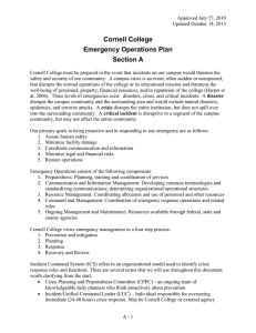 Cornell College Emergency Operations Plan Section A