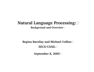 Natural Language Regina EECS/CSAIL