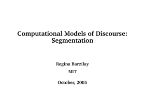 Computational Segmentation Regina MIT