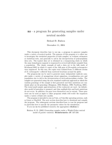 ms  ­ a  program  for  generating ... neutral  models Richard  R.  Hudson