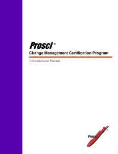 Prosci  Change Management Certification Program Informational Packet