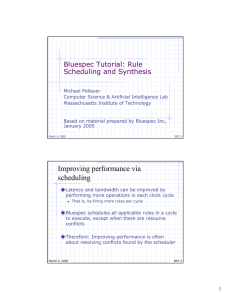 Bluespec Tutorial: Rule Scheduling and Synthesis