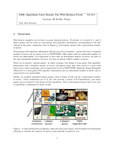 Lecture 20 Scribe Notes 1 Overview