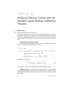 Analytical Optimal Control with the Hamilton-Jacobi-Bellman Suﬃciency Theorem