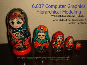6.837 Computer Graphics Hierarchical Modeling Wojciech Matusik, MIT EECS