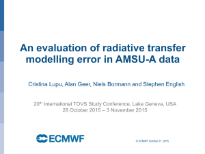 An evaluation of radiative transfer modelling error in AMSU-A data