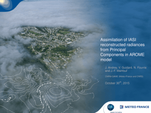 Assimilation of IASI reconstructed radiances from Principal Components in AROME