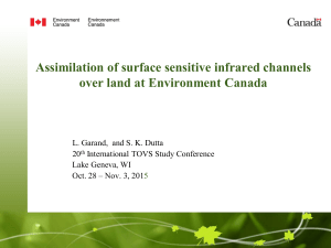 Assimilation of surface sensitive infrared channels over land at Environment Canada 20