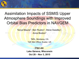 Assimilation Impacts of SSMIS Upper Atmosphere Soundings with Improved