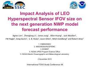 Impact Analysis of LEO Hyperspectral Sensor IFOV size on forecast performance