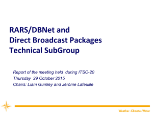 RARS/DBNet and Direct Broadcast Packages Technical SubGroup