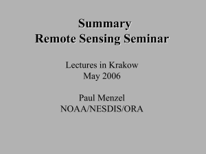 Summary Remote Sensing Seminar Lectures in Krakow May 2006