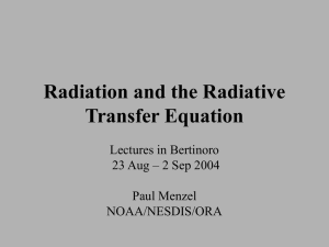 Radiation and the Radiative Transfer Equation Lectures in Bertinoro