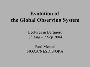 Evolution of the Global Observing System Lectures in Bertinoro