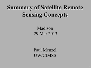 Summary of Satellite Remote Sensing Concepts  Madison