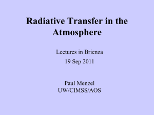 Radiative Transfer in the Atmosphere  Lectures in Brienza