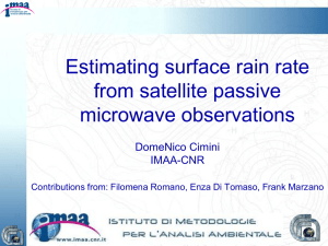 Estimating surface rain rate from satellite passive microwave observations DomeNico Cimini