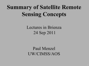 Summary of Satellite Remote Sensing Concepts  Lectures in Brienza