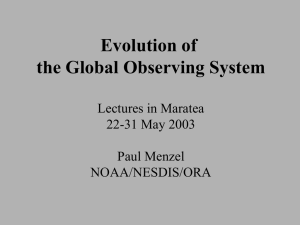 Evolution of the Global Observing System Lectures in Maratea 22-31 May 2003