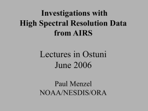 Lectures in Ostuni June 2006 Investigations with High Spectral Resolution Data