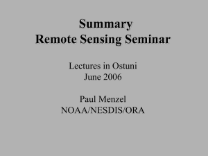 Summary Remote Sensing Seminar Lectures in Ostuni June 2006