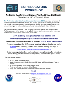 ESIP EDUCATORS WORKSHOP  Asilomar Conference Center, Pacific Grove California